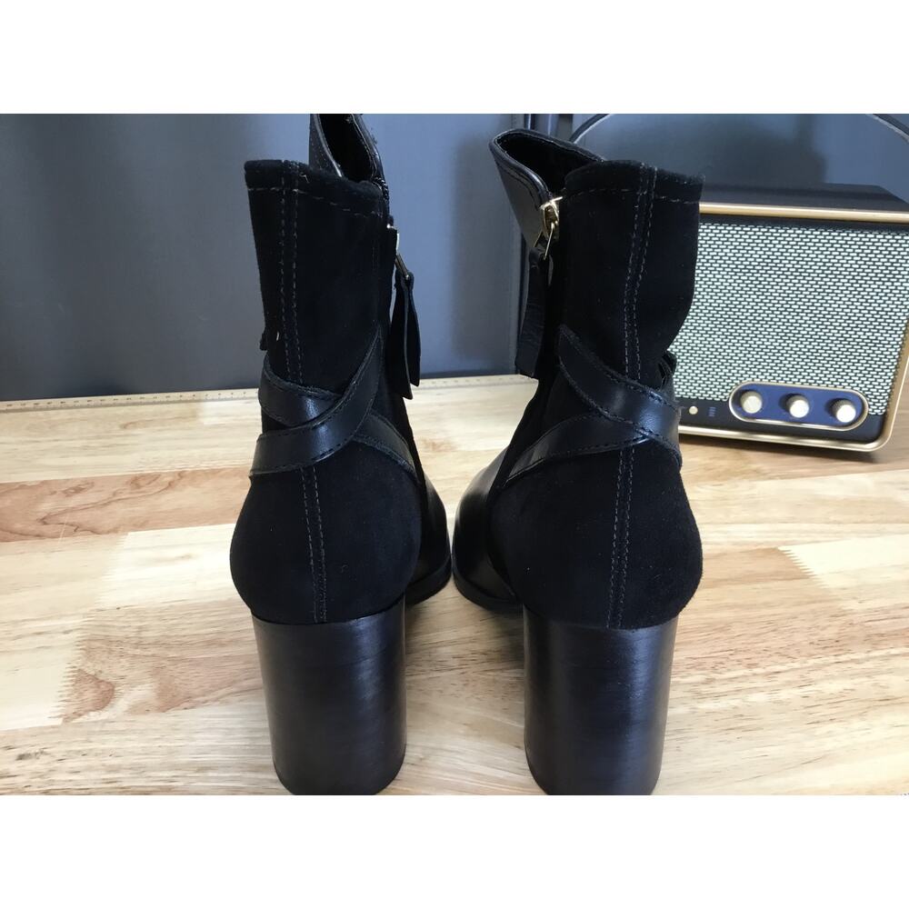 Naturalizer 27 Edit Bexley Boot Women's 8.5 Black Leather Side Zipper Almond Toe - Picture 3 of 10